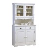 Buffet vaisselier 2P 2T 2P vitrées style anglais blanc 40822