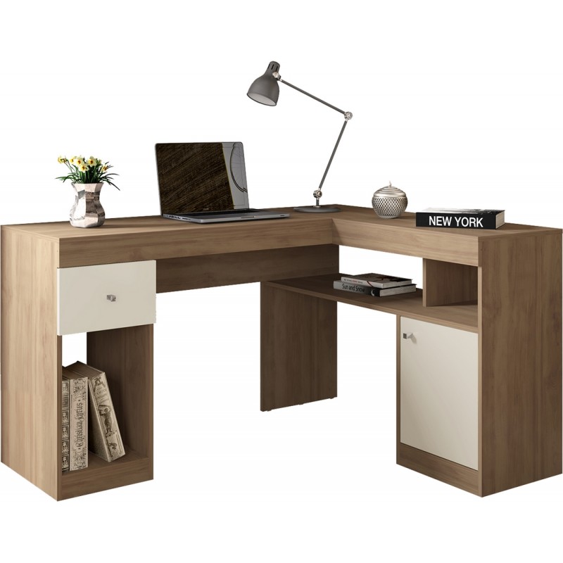 Bureau D Angle Chene Caisson Et Rangements Beaux Meubles Pas Chers