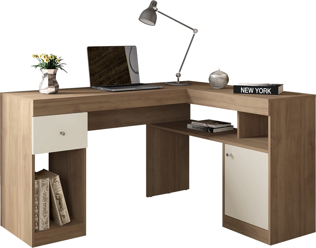 Bureau D Angle Chene Caisson Et Rangements Beaux Meubles Pas Chers