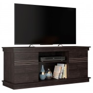 Meuble TV 55 Pouces 136 cm 2 Portes 2 Niches Wengé