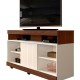 Meuble TV 50 Pouces Maxi Noyer et Blanc Ecru