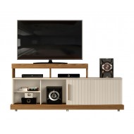 Meuble TV 160 cm Chêne et Blanc Ecru