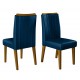 Lot de 2 Chaises ISIS Velours Bleu