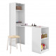 Bureau et armoire gains de place blanc