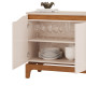 Buffet 3 Portes 139 cm Blanc Ecru et Chêne NICE