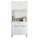 Buffet de Cuisine 4 Portes 1 Tiroir Blanc Largeur 80 cm