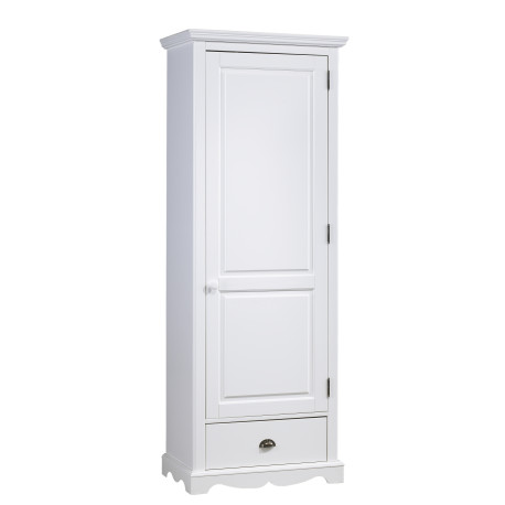 Bonnetière 1 porte 1 tiroir style anglais blanc 40201