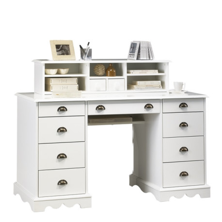 Bureau Blanc de Style Anglais "Bureau du Notaire"