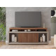 Meuble TV 70 Pouces Wengé et Gris 2 Portes Coulissantes L. 180 H 74 P 39.5 cm