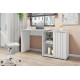 Bureau d'angle Blanc Armoirette 1 Porte 3 Niches L 139.9 H 75 P 45.1 cm