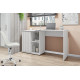 Bureau d'angle Blanc Armoirette 1 Porte 3 Niches L 139.9 H 75 P 45.1 cm