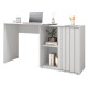 Bureau d'angle Blanc Armoirette 1 Porte 3 Niches L 139.9 H 75 P 45.1 cm