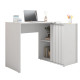 Bureau d'angle Blanc Armoirette 1 Porte 3 Niches L 139.9 H 75 P 45.1 cm