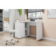 Bureau d'angle Blanc Armoirette 1 Porte 3 Niches L 139.9 H 75 P 45.1 cm