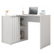 Bureau d'angle Blanc Armoirette 1 Porte 3 Niches L 139.9 H 75 P 45.1 cm