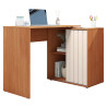 Bureau d'angle Miel et Blanc Armoirette 1 Porte 3 Niches L 139.9 H 75 P 45.1 cm