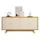 Buffet 4 Portes 180 cm Chêne et Blanc Ecru