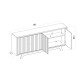 Buffet 4 Portes 180 cm Chêne et Blanc Ecru