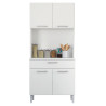 Buffet de Cuisine 4 Portes 1 Tiroir Blanc Largeur 80 cm