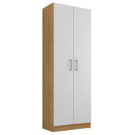 Armoire 2 Portes Chêne et Blanc 5 Niches L 61 H 170.6 P 35.3 cm