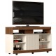 Meuble TV 50 Pouces Maxi Noyer et Blanc Ecru