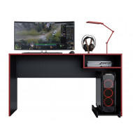 Bureau Gamer 136 cm Noir et Rouge 1 Niche