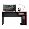 Bureau Gamer Noir et Rouge 1 Niche Support UC L 136 H 75 P 45.1 cm