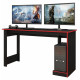 Bureau Gamer Noire Rouge 136 cm