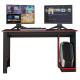 Bureau Gamer Noire Rouge 136 cm