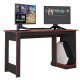 Bureau Gamer Noire Rouge 136 cm