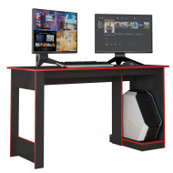 Bureau Gamer Noire Rouge 136 cm