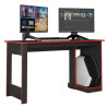 Bureau Gamer Noir Chants Rouges 1 Caisson UC L 136 H 75 P 54 cm