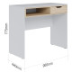 Bureau 1 Tiroir 1 Niche Blanc et Chêne Clair L 90 H 77.5 P 44 cm