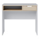 Bureau 1 Tiroir 1 Niche Blanc et Chêne Clair L 90 H 77.5 P 44 cm