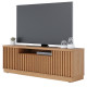 Meuble TV 70 Pouces Chêne 4 Portes 7 Niches 6 Roulettes L 180 H 61.4 P 42.8 cm