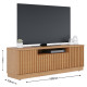 Meuble TV 70 Pouces Chêne 4 Portes 7 Niches 6 Roulettes L 180 H 61.4 P 42.8 cm