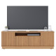 Meuble TV 70 Pouces Chêne 4 Portes 7 Niches 6 Roulettes L 180 H 61.4 P 42.8 cm