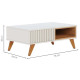 Table Basse 2 Niches 4 Pieds Bois Blanche et Chêne L 90.5 H 54 P 35.2 cm