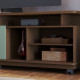 Meuble TV 75 Pouces Vert Olive et Chêne 2 Portes 9 Niches L 180 H 62 P 39.3 cm